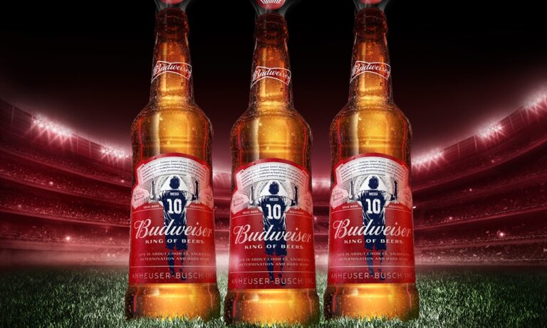 Botellas de Budweiser en homenaje a Lionel Messi